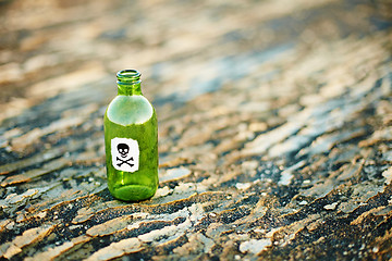 Image showing Green glass bottle from poison