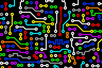 Image showing Background of multicolored electronic components