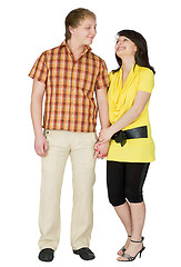 Image showing Guy and the girl on a white background