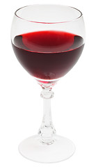 Image showing Glass filled by red wine on white background