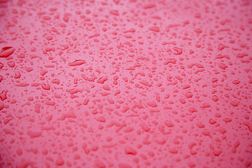 Image showing polished car bonnet with water drops