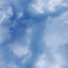 Image showing Seamless texture - blue cloudy sky at zenith