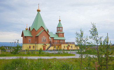 Image showing Modern wooden orthodox Christian church