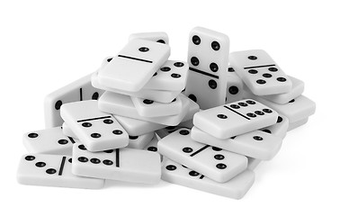 Image showing Handful of dominoes