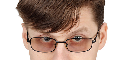 Image showing Eyes of man with glasses