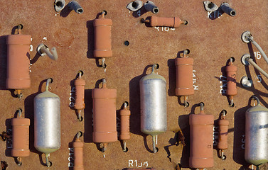 Image showing Old electronic plate