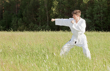 Image showing Man in kimono engaged oriental combat sports