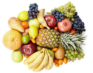 Image showing Tropical fruits isolated on white background