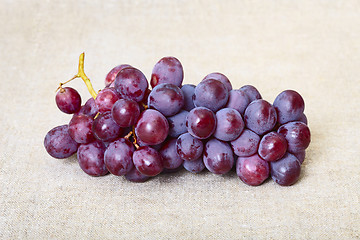 Image showing Bunch of red grapes on surface of canvas