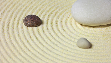 Image showing Abstract composition - stones on sand