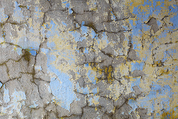 Image showing Dirty old wall covered with cracks