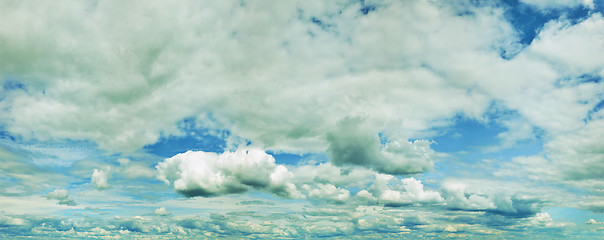 Image showing Panoramic photo of cloudy sky