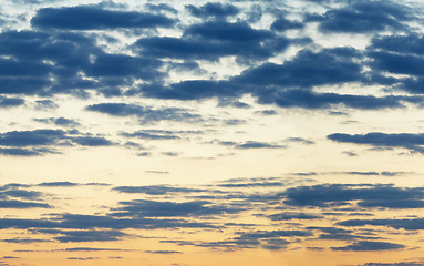 Image showing Horizontal seamless panorama of evening sky