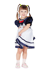 Image showing Coquettish little girl on white background