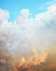 Image showing Picturesque clouds in bright evening sky