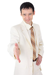 Image showing Friendly young man in a business suit