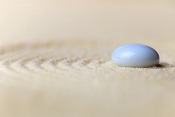 Image showing Composition of yellow sand and white pebble