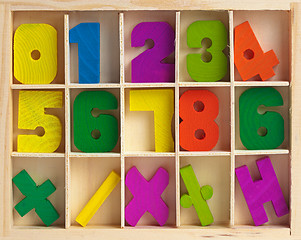 Image showing Wooden set for training to arithmetics