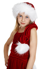 Image showing Portrait of teen girl in Christmas costume