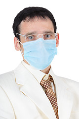 Image showing Businessman in medical mask