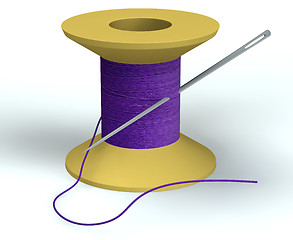 Image showing purple bobbin with needle