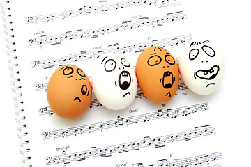 Image showing Crazy eggs singing