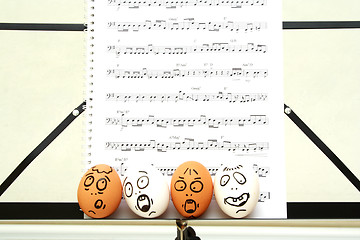 Image showing Crazy eggs singing