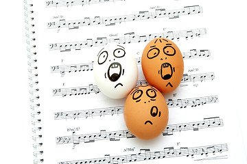 Image showing Crazy eggs singing