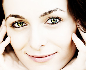 Image showing Woman with green eyes