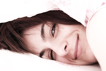 Image showing Beautiful young woman sleeping.