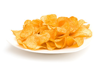 Image showing The image of the plate with potato chips