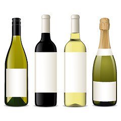 Image showing Vector wine bottles