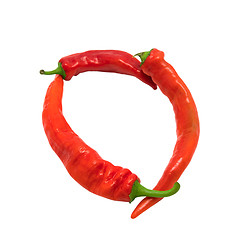 Image showing Letter O composed of chili peppers