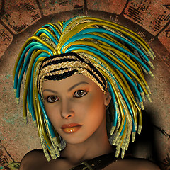 Image showing Portrait young woman with dreadlocks