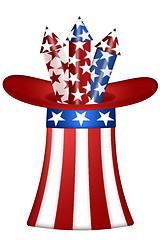 Image showing Uncle Sam Hat with Fireworks