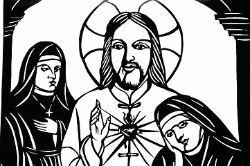 Image showing Jesus with sisters