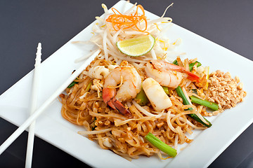 Image showing Seafood Pad Thai Fried Rice Noodles