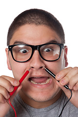 Image showing Man Wearing Nerd Glasses