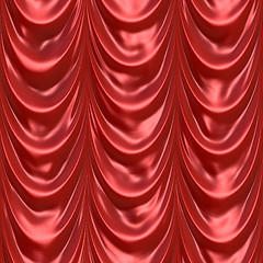 Image showing Red Curtain Drapery