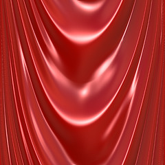 Image showing Red Silk Drapery Curtain Texture