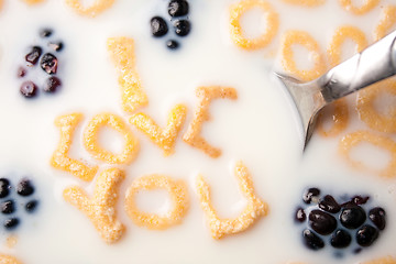 Image showing I Love You Breakfast Message