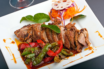 Image showing Thai Chile Basil Duck