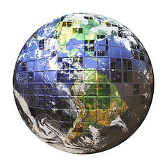 Image showing 3D Wire Frame Earth Sphere