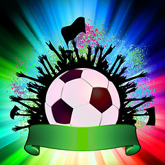 Image showing Soccer ball (football) on grunge background. EPS 8