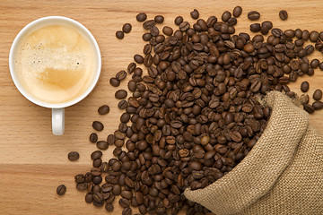 Image showing sack of coffee grains