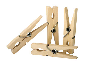 Image showing wooden clothes pins