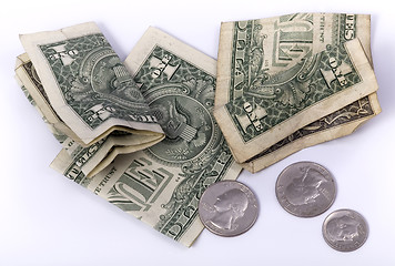 Image showing last money, small dollar banknotes and coins.