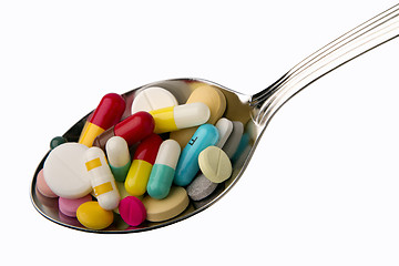 Image showing spoon full of tablets 