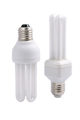 Image showing Two modern energy saving light bulbs