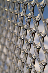 Image showing chainlink fence, covered with ice